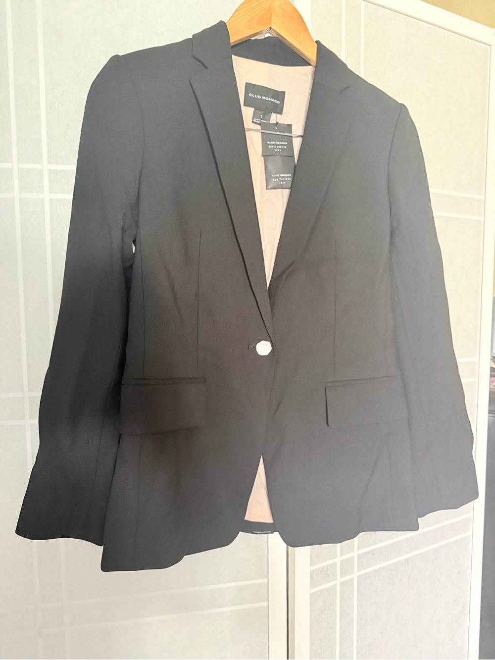 Club Monaco Black Women's Single-Button Tailored Blazer